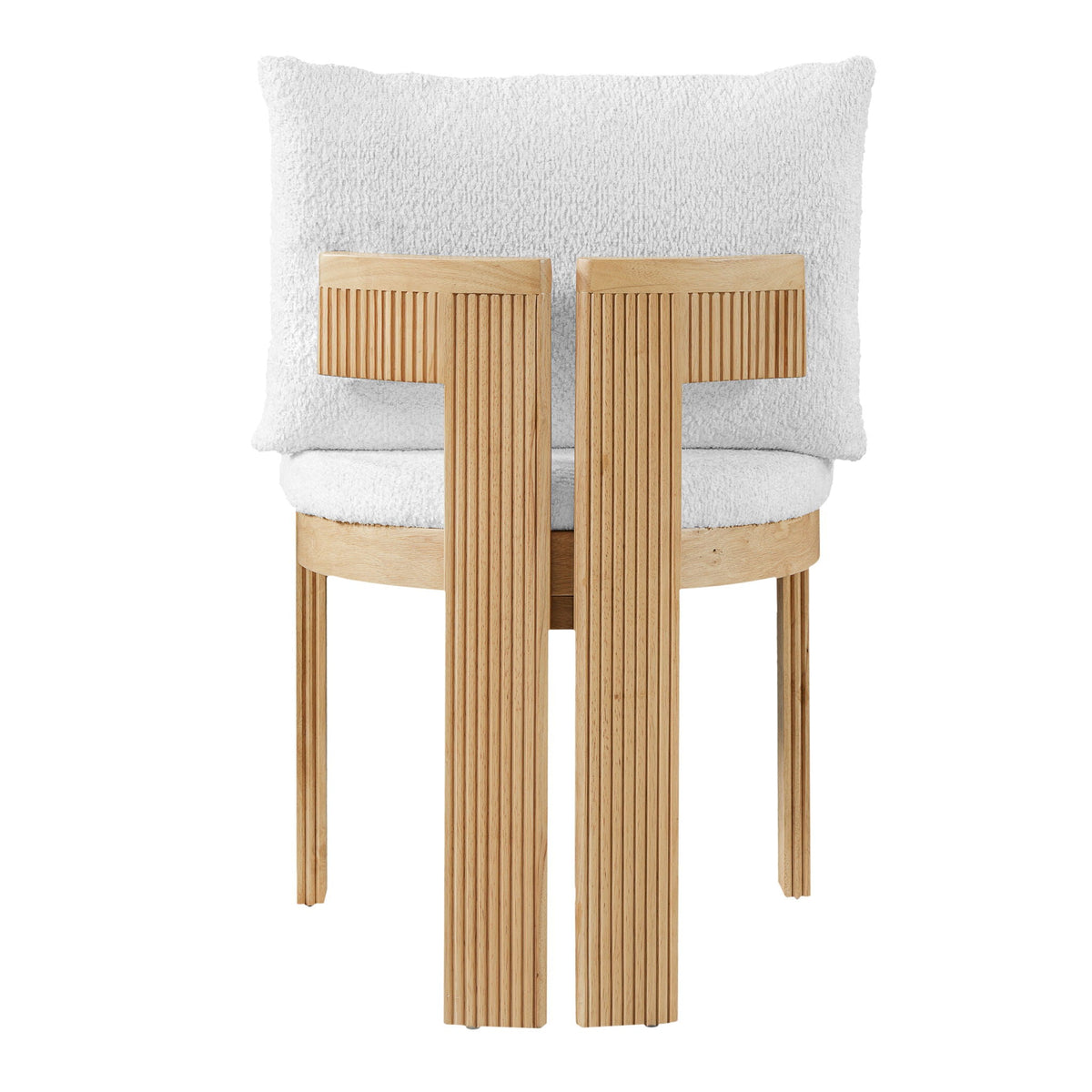 Boucle dining chair set of 2 with beige upholstery and rubber wood frame, HouseOfZazla on Tampa Home & Garden Store
