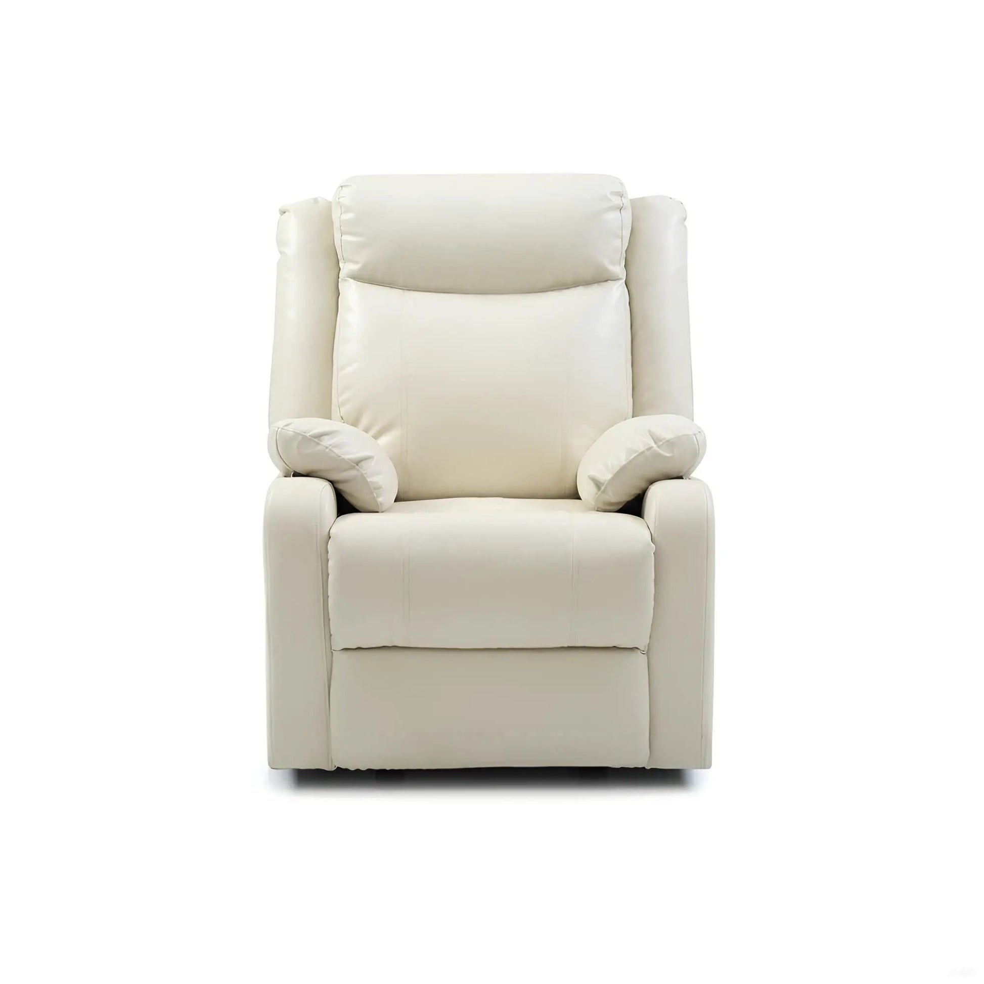 Ward rocker recliner cream leather with padded headrest and cushioned arms by Unique Piece on Tampa Home & Garden Store