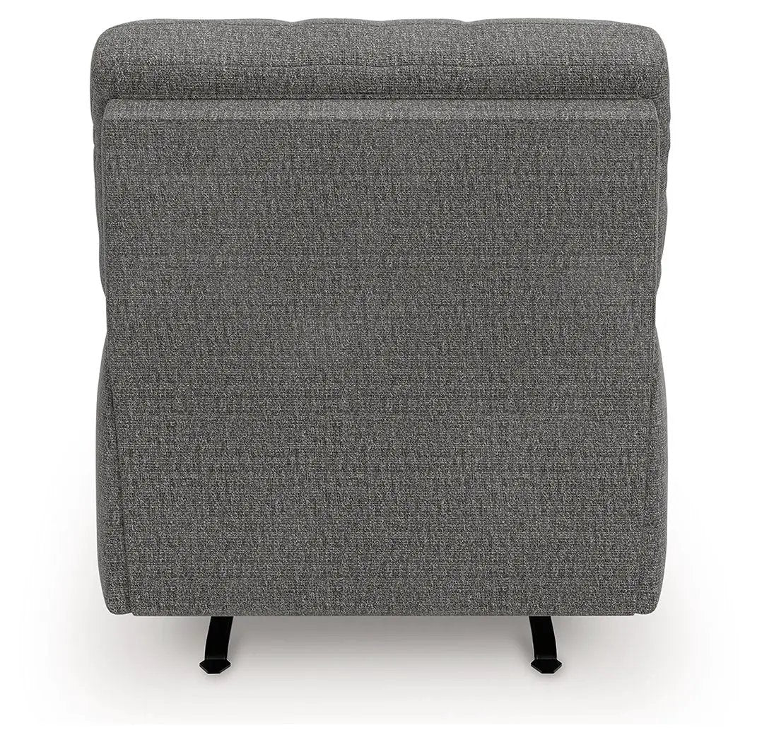 Clarington Rocker Recliner back view in Greystone fabric by Unique Piece Furniture on Tampa Home & Garden Store