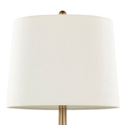 Pebble table lamp set of 2 with brass base and white shade by HouseOfZazla on Tampa Home & Garden Store