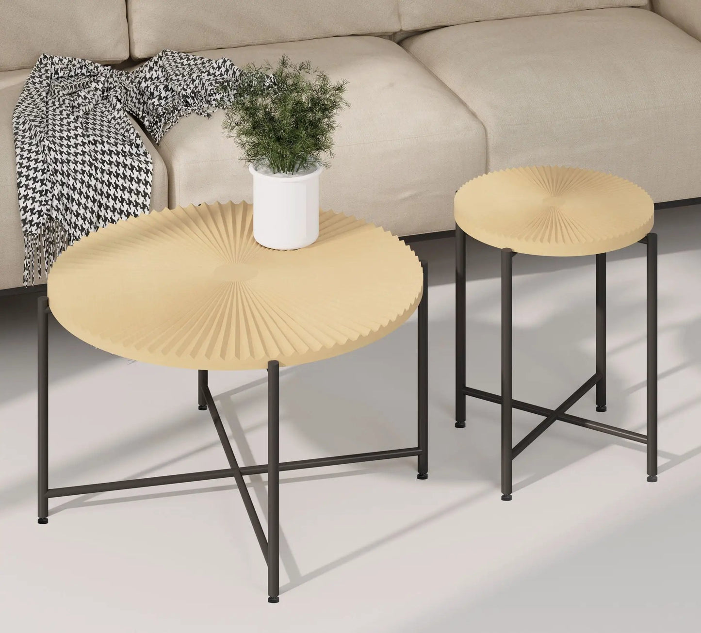 Radial Pattern Coffee and End Table Cover Set