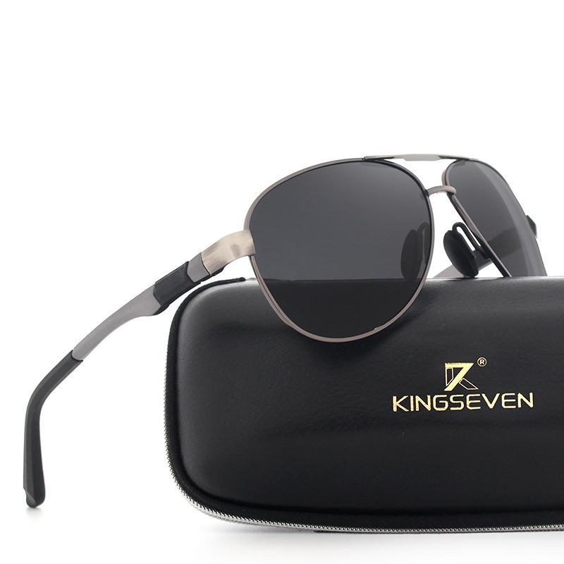 Men's polarized sunglasses with aluminum alloy frame by Stevvex on Kingseven case on Tampa Home & Garden Store