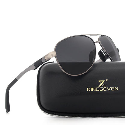 Men's polarized sunglasses with aluminum alloy frame by Stevvex on Kingseven case on Tampa Home & Garden Store