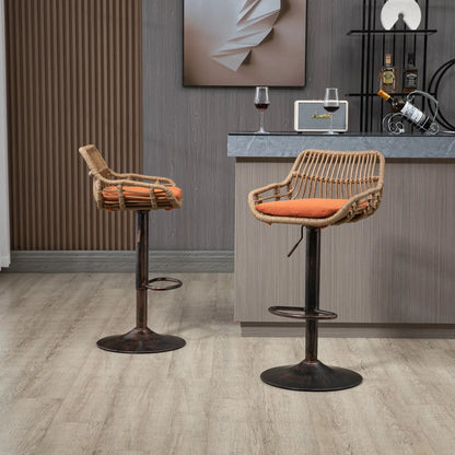 Modern Swivel Bar Stools with Footrest Set of 2