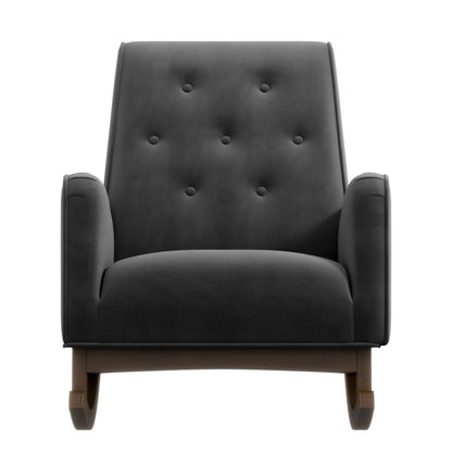 Mid-Century Modern Rocking Chair dark gray upholstery with high-density foam cushions HouseOfZazla on Tampa Home & Garden Store
