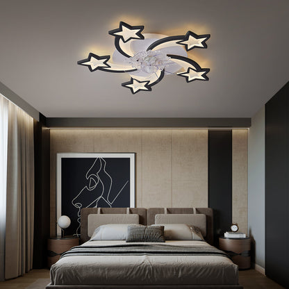 HouseOfZazla 29-inch ceiling fan with lights, remote, dimmable LED, starburst design on Tampa Home & Garden Store