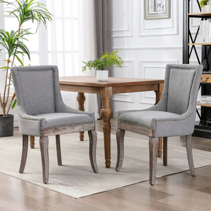 Ultra Side Dining Chair Set of 2 with Nail Heads