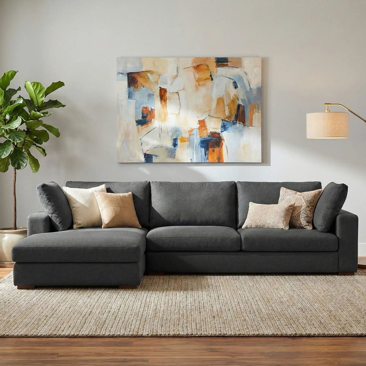 Charlie Upholstered Deep Seater Sectional Sofa