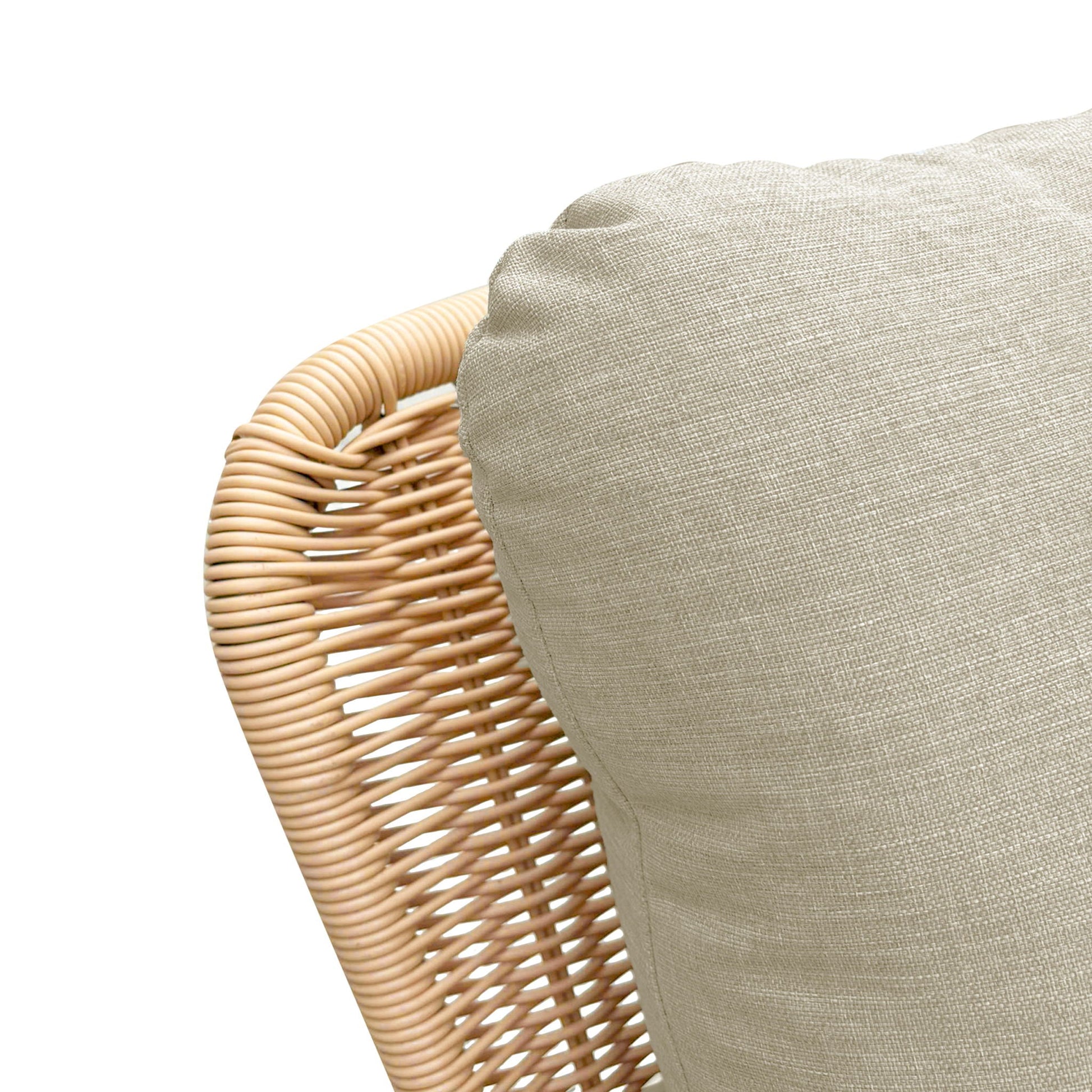Contemporary Minimalist Wicker Rocking Chair with soft beige cushions by HouseOfZazla on Tampa Home & Garden Store