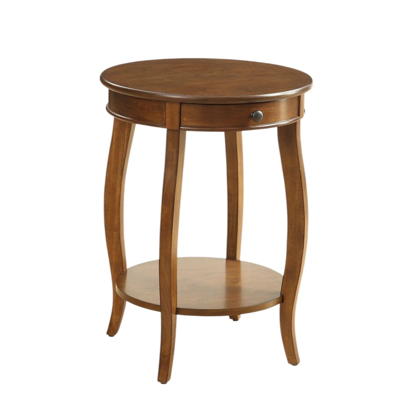Alysa Walnut Accent Table With Round Top