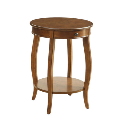 Alysa Walnut Accent Table With Round Top