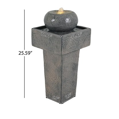 Gray Led Column Fountain and Outdoor Decor