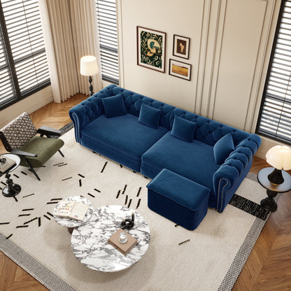 Chesterfield Velvet Pull Out Bed For A Room