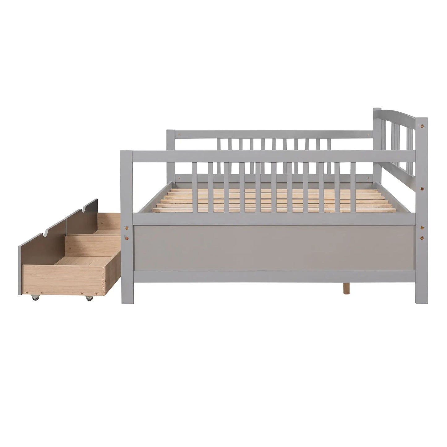 Multifunctional Modern Daybed in grey with built-in storage drawer and wood slats Unique Piece Furniture on Tampa Home & Garden Store