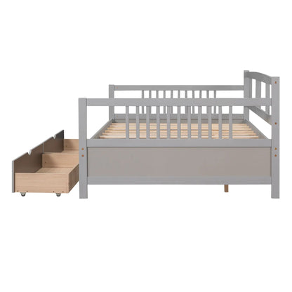 Multifunctional Modern Daybed in grey with built-in storage drawer and wood slats Unique Piece Furniture on Tampa Home & Garden Store