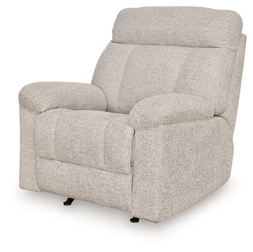 Hoyne Park Rocker Recliner beige fabric by Unique Piece Furniture on Tampa Home & Garden Store