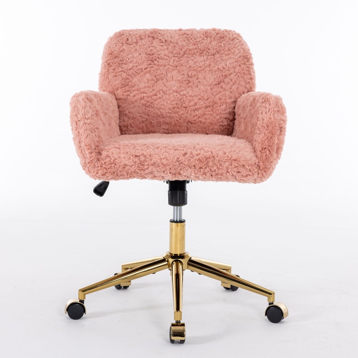 Office Chair with Rabbit Hair and Metal Base