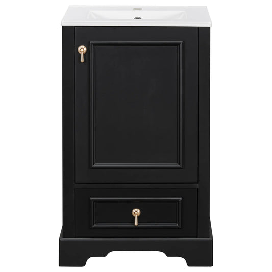 Bathroom vanity with sink black cabinet brass hardware Unique Piece Furniture on Tampa Home & Garden Store