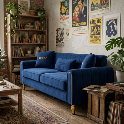 Elegant Three Seater Sofa and Throw Pillows