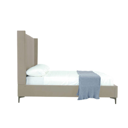 Promenade bed with upholstered beige headboard and slats by HouseOfZazla on Tampa Home & Garden Store