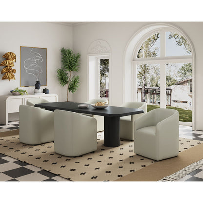 Anna and Modern Round Vegan Dining Armchair