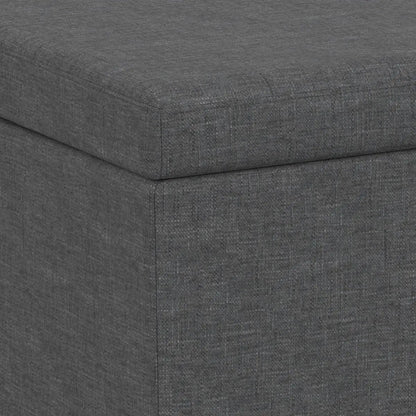 Avalon multifunctional storage ottoman bench in dark gray textured fabric with corner seam on Tampa Home & Garden Store