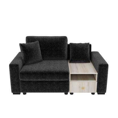 Modular sofa with storage center console in dark gray fabric by HouseOfZazla on Tampa Home & Garden Store