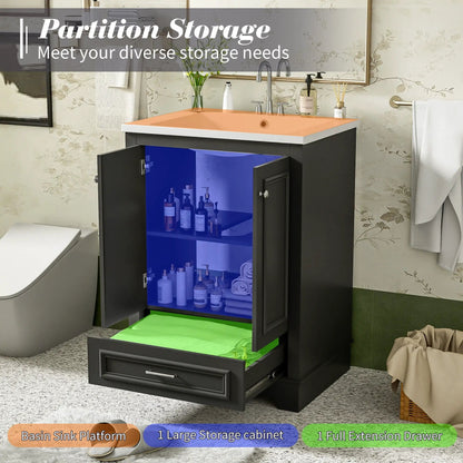 Bathroom Vanity With Ceramic Sink and Cabinet