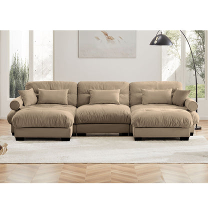 Oversized Modular Sofa with Movable Ottoman