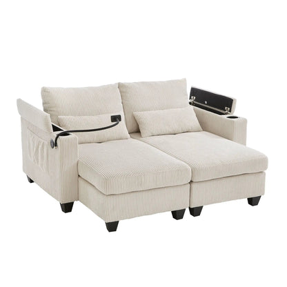 Convertible Chaise Lounge Chair With USB Ports