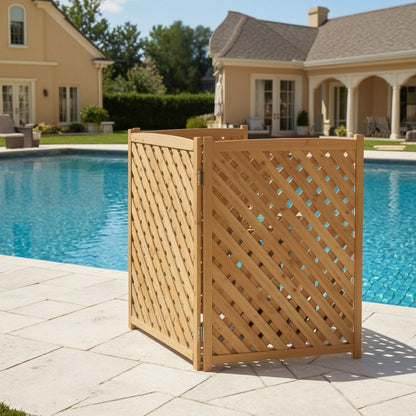 Outdoor 3 Panel Air Conditioner Screen For Patios