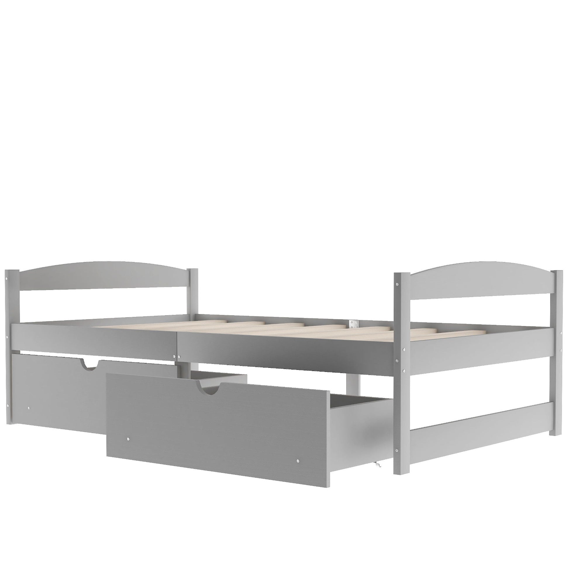 Platform bed with two gray storage drawers by HouseOfZazla on Tampa Home & Garden Store
