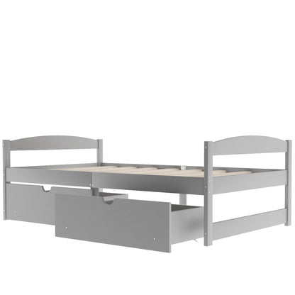 Platform bed with two gray storage drawers by HouseOfZazla on Tampa Home & Garden Store