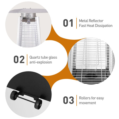 Outdoor Propane Patio Heater with Glass Tube