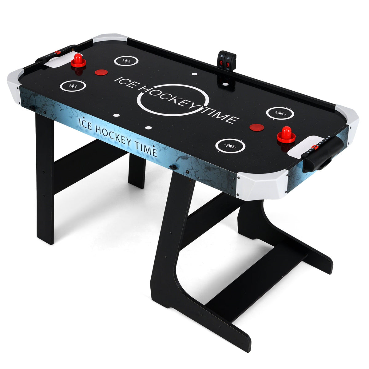 56 Inch black air hockey table with LED scoreboard and 12V motor DirectDeals ice hockey time on Tampa Home & Garden Store