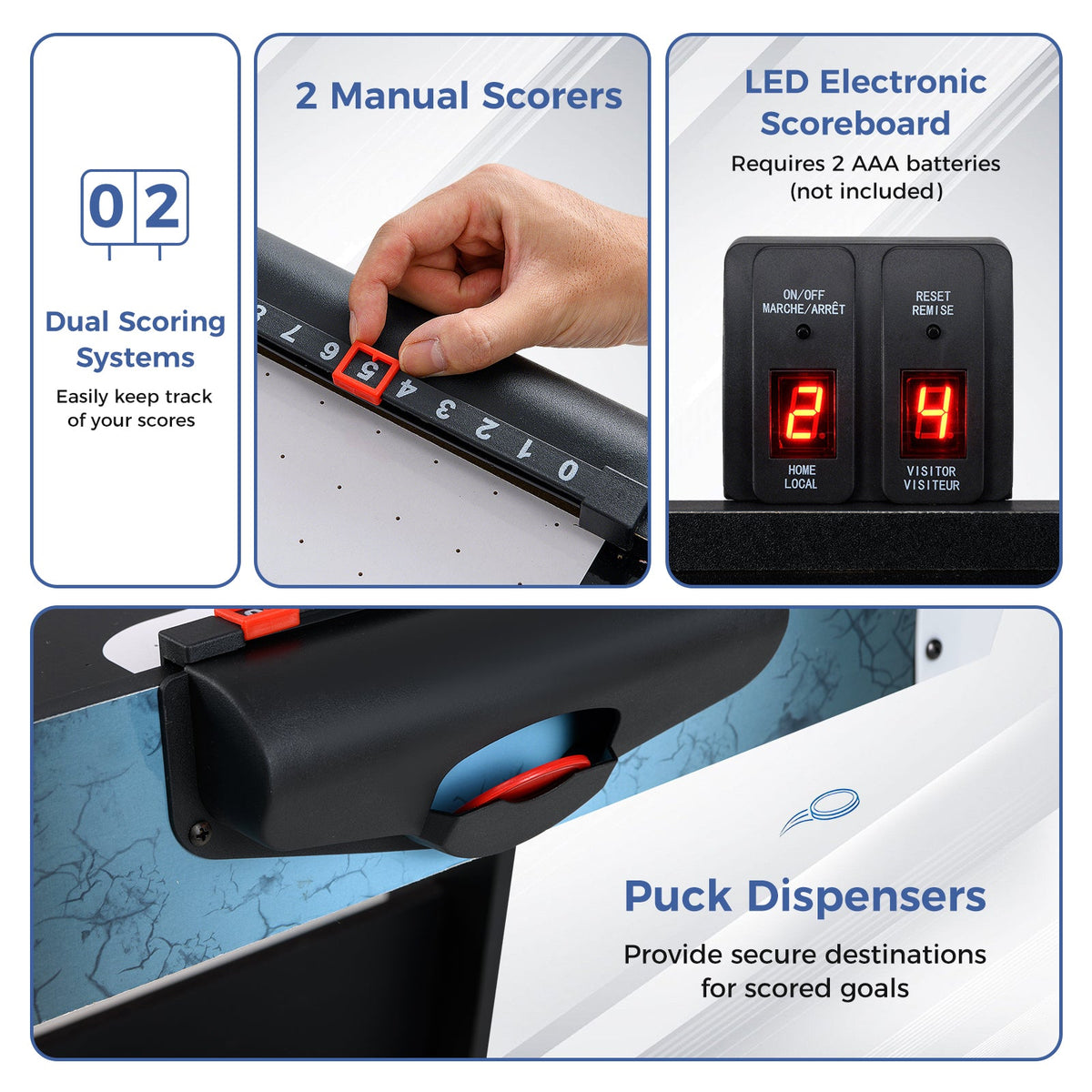 56 Inch Air Hockey Table Black with LED scoreboard and dual scoring system DirectDeals on Tampa Home & Garden Store