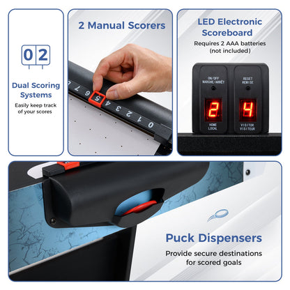 56 Inch Air Hockey Table Black with LED scoreboard and dual scoring system DirectDeals on Tampa Home & Garden Store