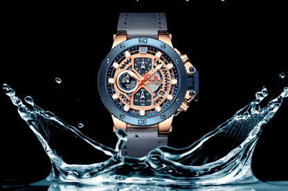Men's waterproof watch ST1N600MK by Stevvex with blue bezel and dial with luminous hands on Tampa Home & Garden Store