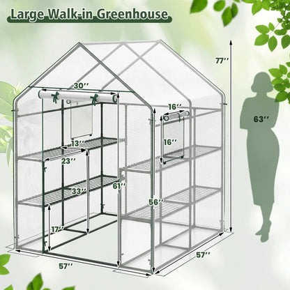 Walk-In Greenhouse with Observation Windows