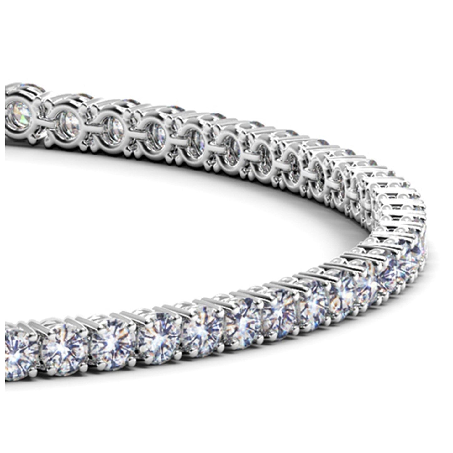 Lab-grown round diamond tennis bracelet in 14k white gold with prong-set stones on Tampa Home & Garden Store