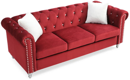 the Raisa Tufted Sofa and Nailhead Accents
