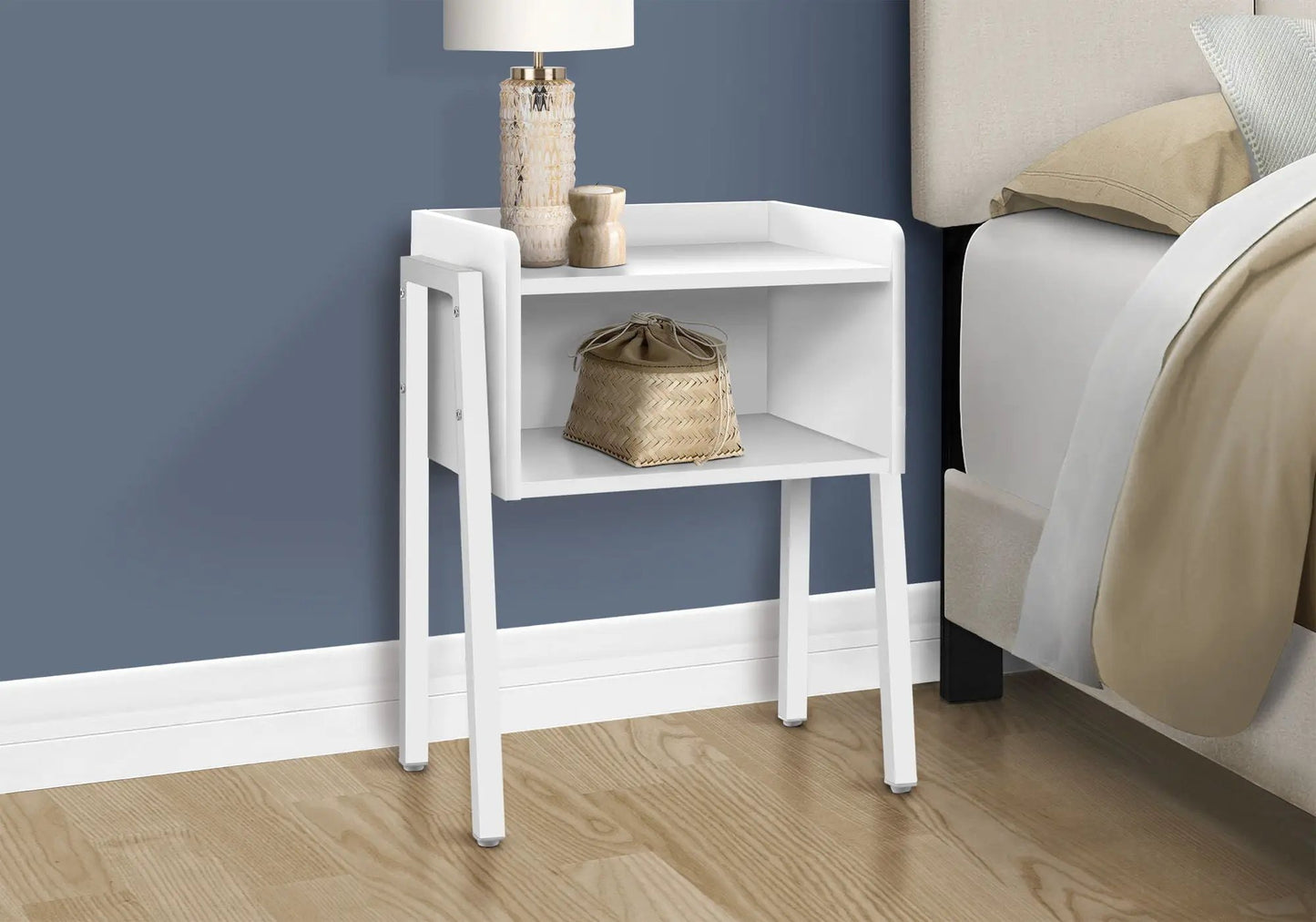 Accent Side Table, Reclaimed Wood Look, 2-Tier