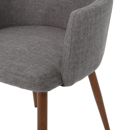 Elegant Dining Chair with contoured support, gray textured upholstery, wooden legs HouseOfZazla on Tampa Home & Garden Store