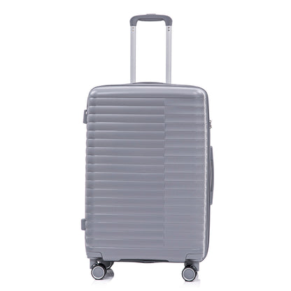 4-Piece PP Spinner Wheel Luggage Set light gray hard shell with grooves HouseOfZazla on Tampa Home & Garden Store