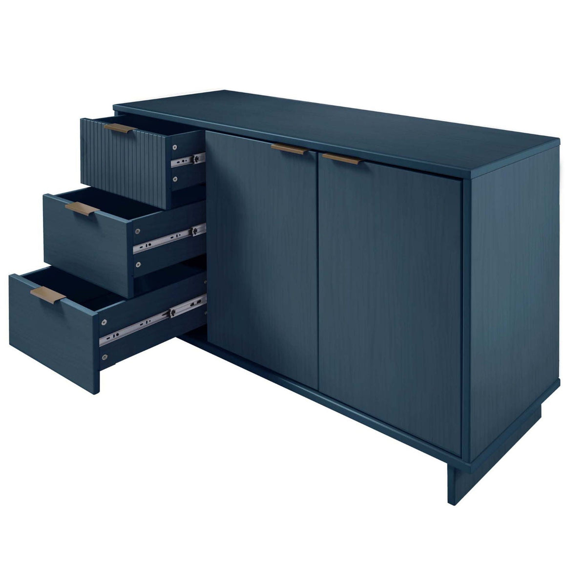 Granville sideboard with full-extension drawers in blue and brass handles by HouseOfZazla on Tampa Home & Garden Store
