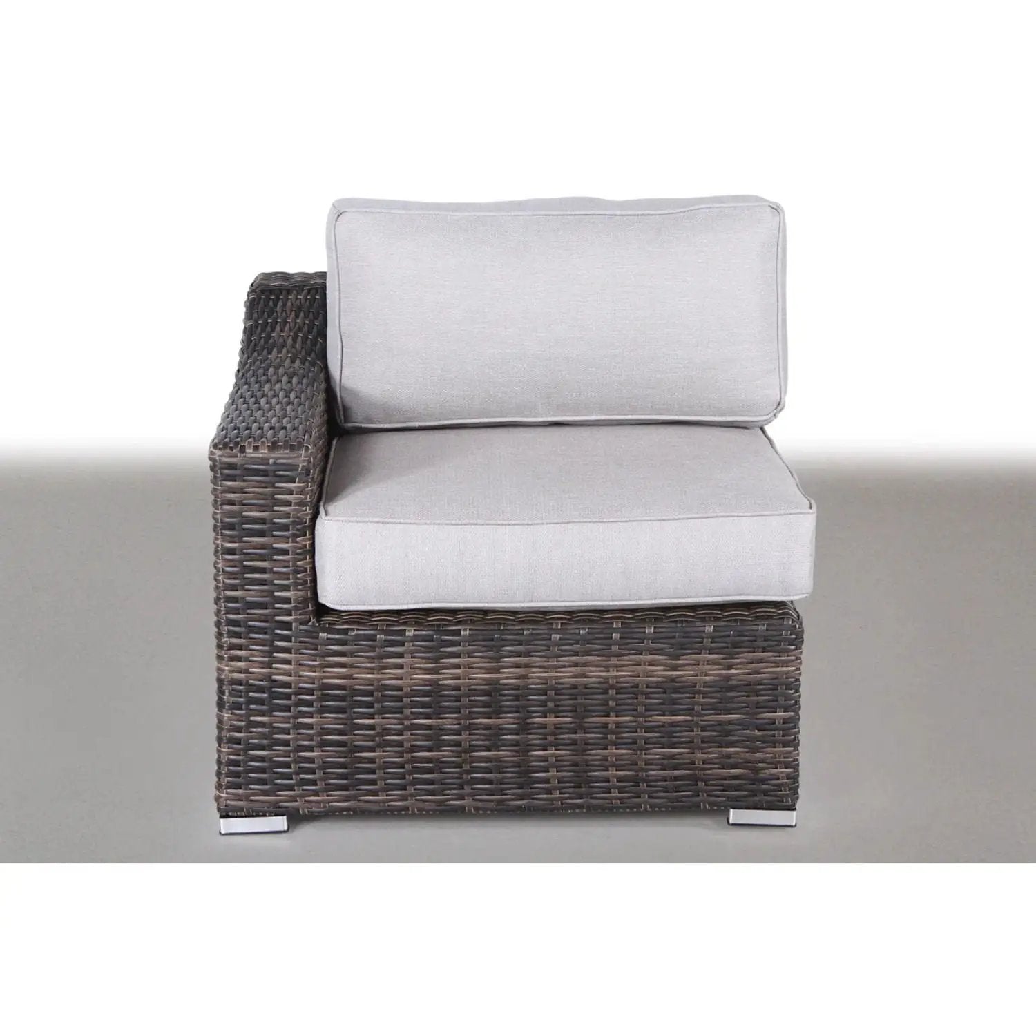 Contemporary outdoor rattan sectional seating with gray cushions, Unique Piece Furniture on Tampa Home & Garden Store