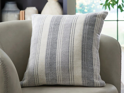 Adikus throw pillow, striped gray and white woven fabric, by Unique Piece Furniture on Tampa Home & Garden Store