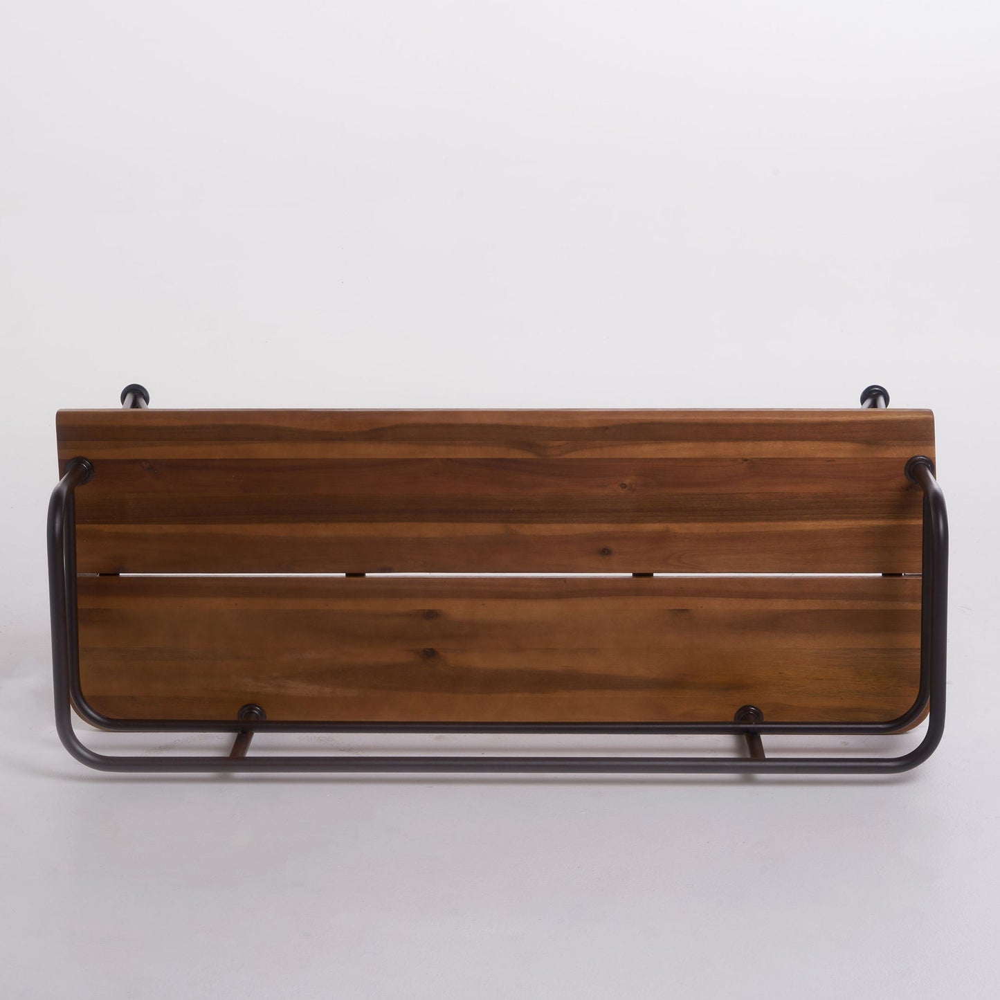 Classic Outdoor Bench with Iron and Teak Frame