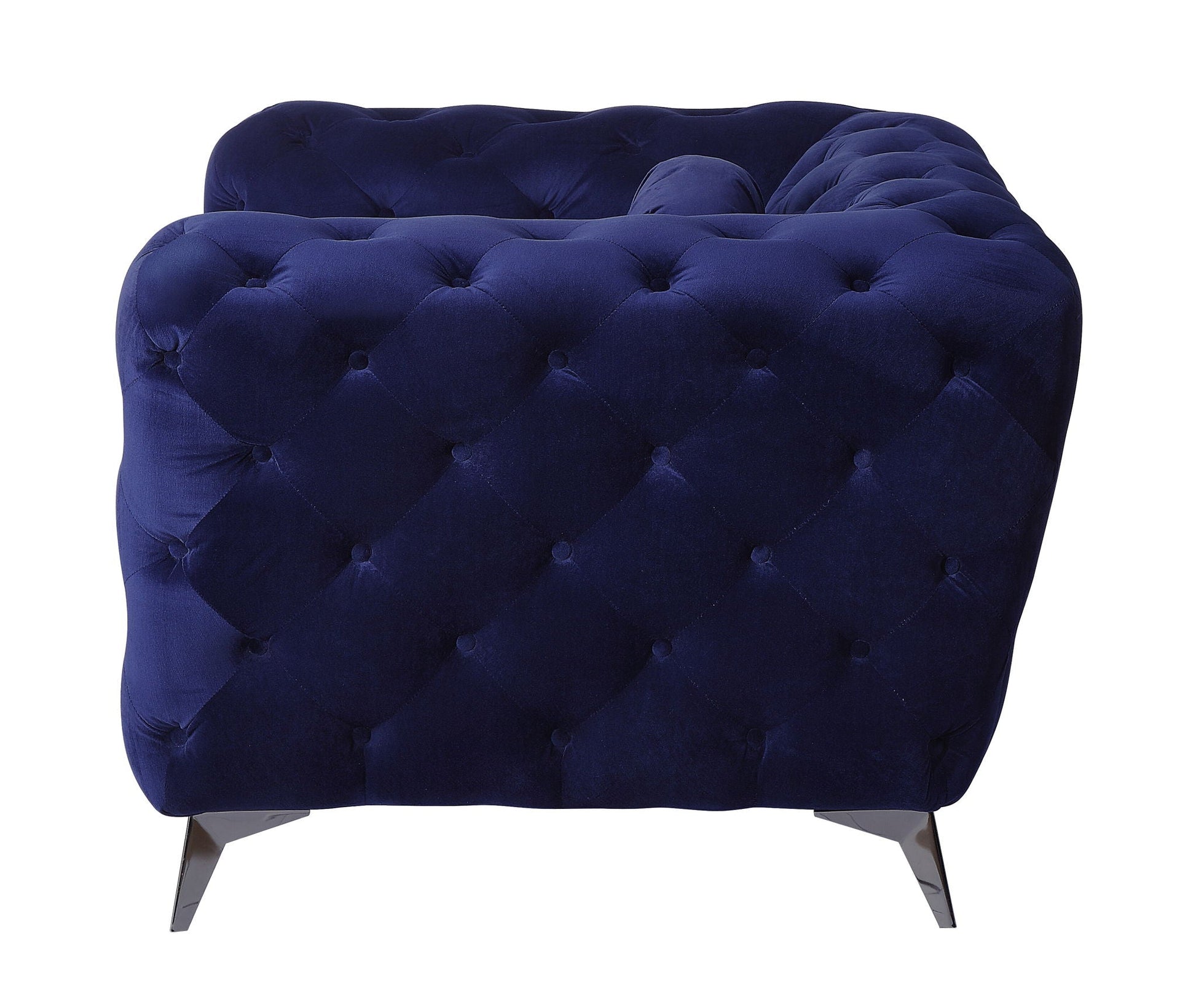 Atronia Luxurious Velvet Loveseat navy blue tufted stationary seating by HouseOfZazla on Tampa Home & Garden Store