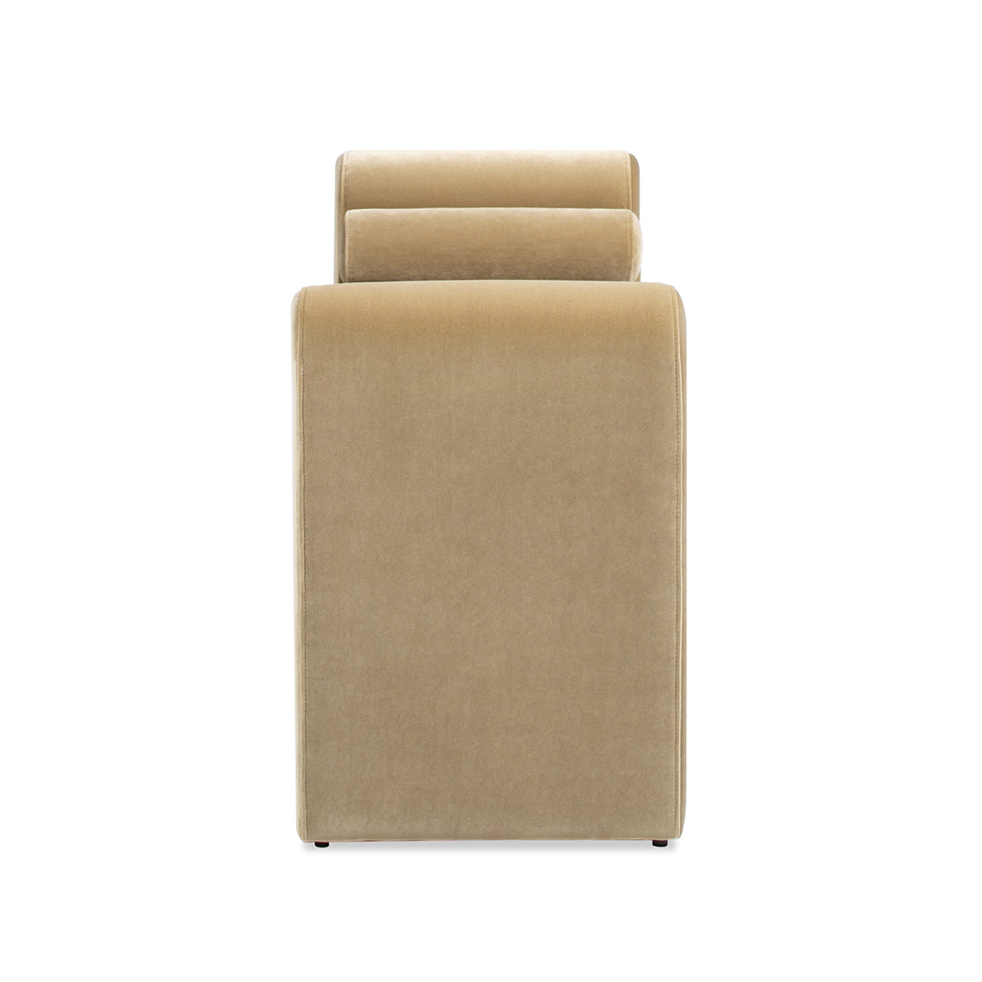 Mason 60.5in arched-arm upholstered bench with bolster pillows in tan velvet by HouseOfZazla on Tampa Home & Garden Store